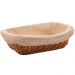 Kit 8 Cestas Porta Pão 24,5x17cm Lyor Plástico Rattan Tecido Mesa Posta Hotel