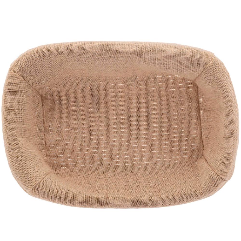 Kit 8 Cestas Porta Pão 24,5x17cm Lyor Plástico Rattan Tecido Mesa Posta Hotel