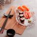 Kit 8 Peças para Sushi Lyor Esteira Molheira Suporte e Hashi