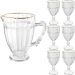 Kit Jarra Cristal 1,3L e 6 Taças 330ml Fio de Ouro Lyor Imperial Mesa Posta