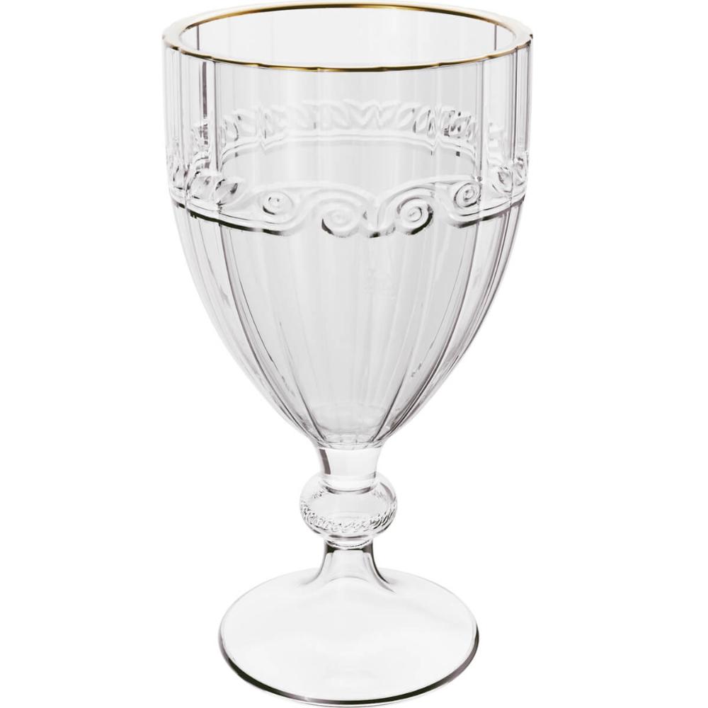 Kit Jarra Cristal 1,3L e 6 Taças 330ml Fio de Ouro Lyor Imperial Mesa Posta