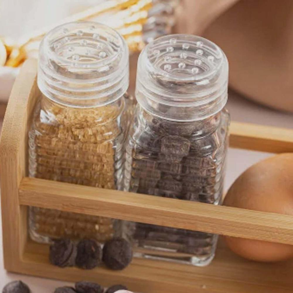 Kit Porta Temperos de Vidro Garrafa para Azeite Saleiro e Pi