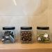 Kit Potes de Vidro 1,2L e 2,2L Gran Gastro Lyor Tampa Metal Preta Mantimentos