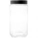 Kit Potes de Vidro 1,2L e 2,2L Gran Gastro Lyor Tampa Metal Preta Mantimentos