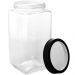 Kit Potes de Vidro 1,2L e 2,2L Gran Gastro Lyor Tampa Metal Preta Mantimentos