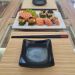 Kit Sushi 2 Pessoas Comida Japonesa 6 Peças Cerâmica e Bambu