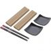 Kit Sushi 2 Pessoas Comida Japonesa 6 Peças Cerâmica e Bambu