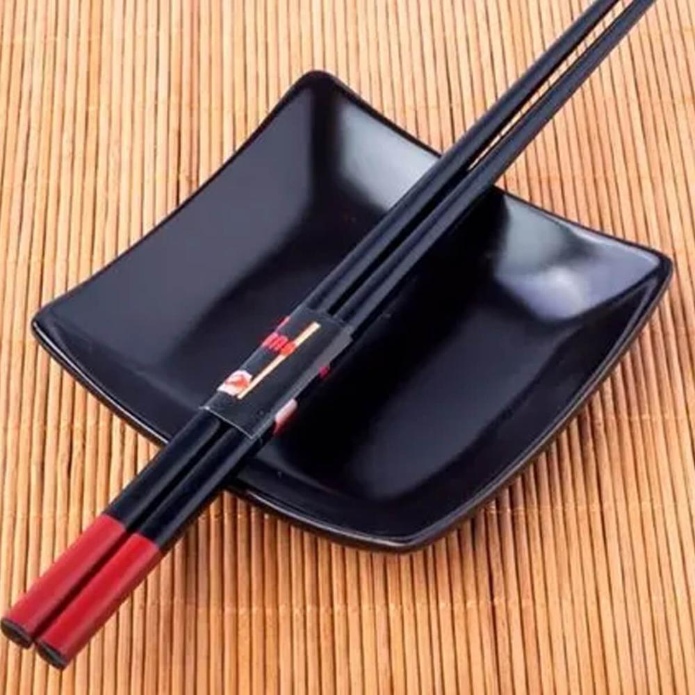 Kit Sushi 2 Pessoas Comida Japonesa 6 Peças Cerâmica e Bambu