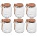 Kit de Pote de Vidro com Tampa de Rolha Colher Bambu 6 unidades Porta Temperos 240ml Lyor
