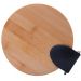 Lixeira 5L Metal Redonda com Pedal Branca Tampa Bambu Balde Interno Banheiro Genebra