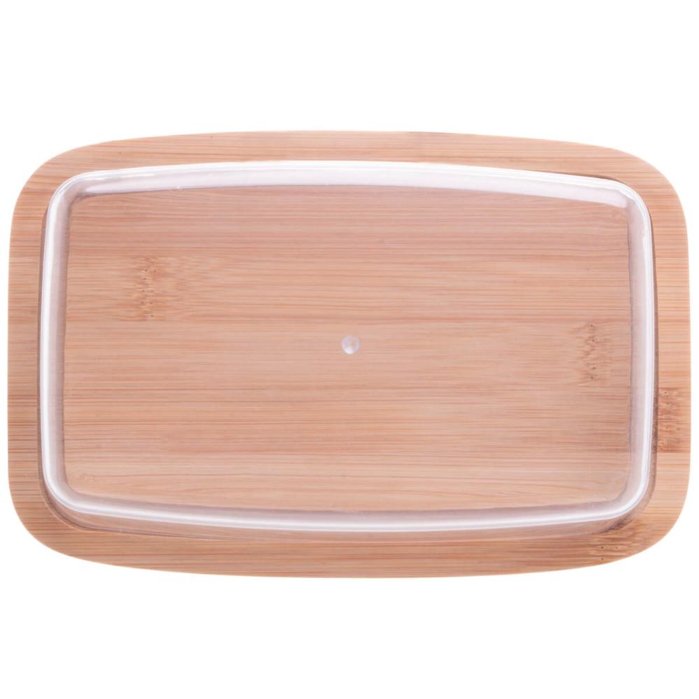 Manteigueira de Bambu com Tampa Plástica Lyor 19x12,5x6cm Po