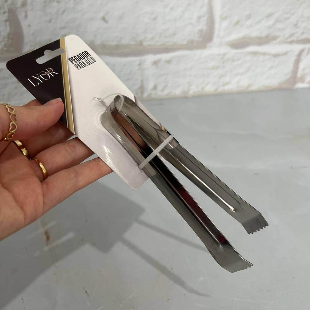 Mini Pegador de Gelo Aço Inox Lyor 14cm Multiuso para Frios