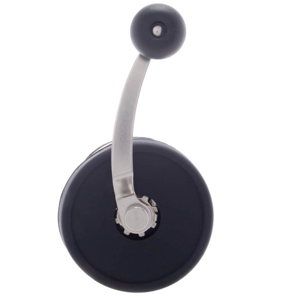 Moedor Manual de Café Inox Lyor Porta Pó Extra Vidro Removível 9,5cm Preto
