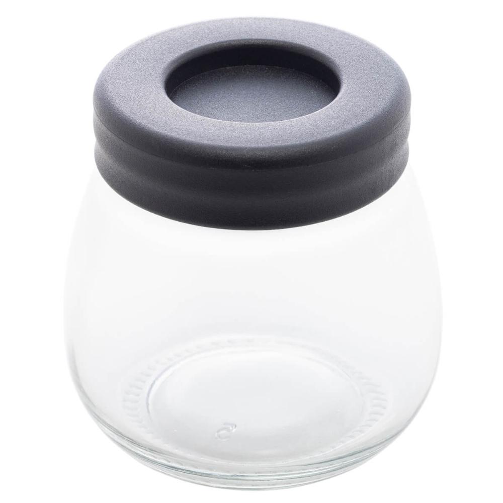 Moedor Manual de Café Inox Lyor Porta Pó Extra Vidro Removível 9,5cm Preto