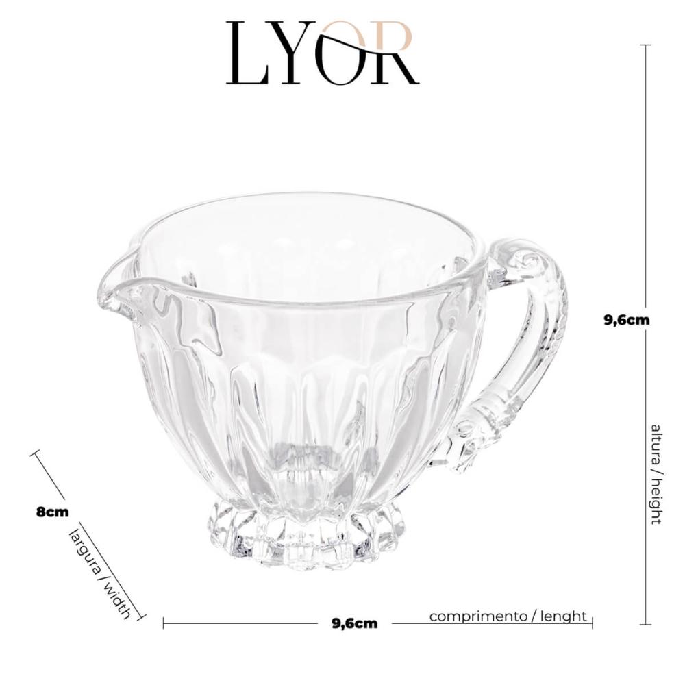 Molheira de Vidro Cristal Imperial para Servir Molhos 200ml Coberturas Azeite Mesa Posta Lyor