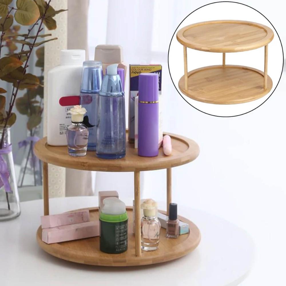 Organizador Giratório em Bambu 2 Andares Lyor 30x18,5cm Gene