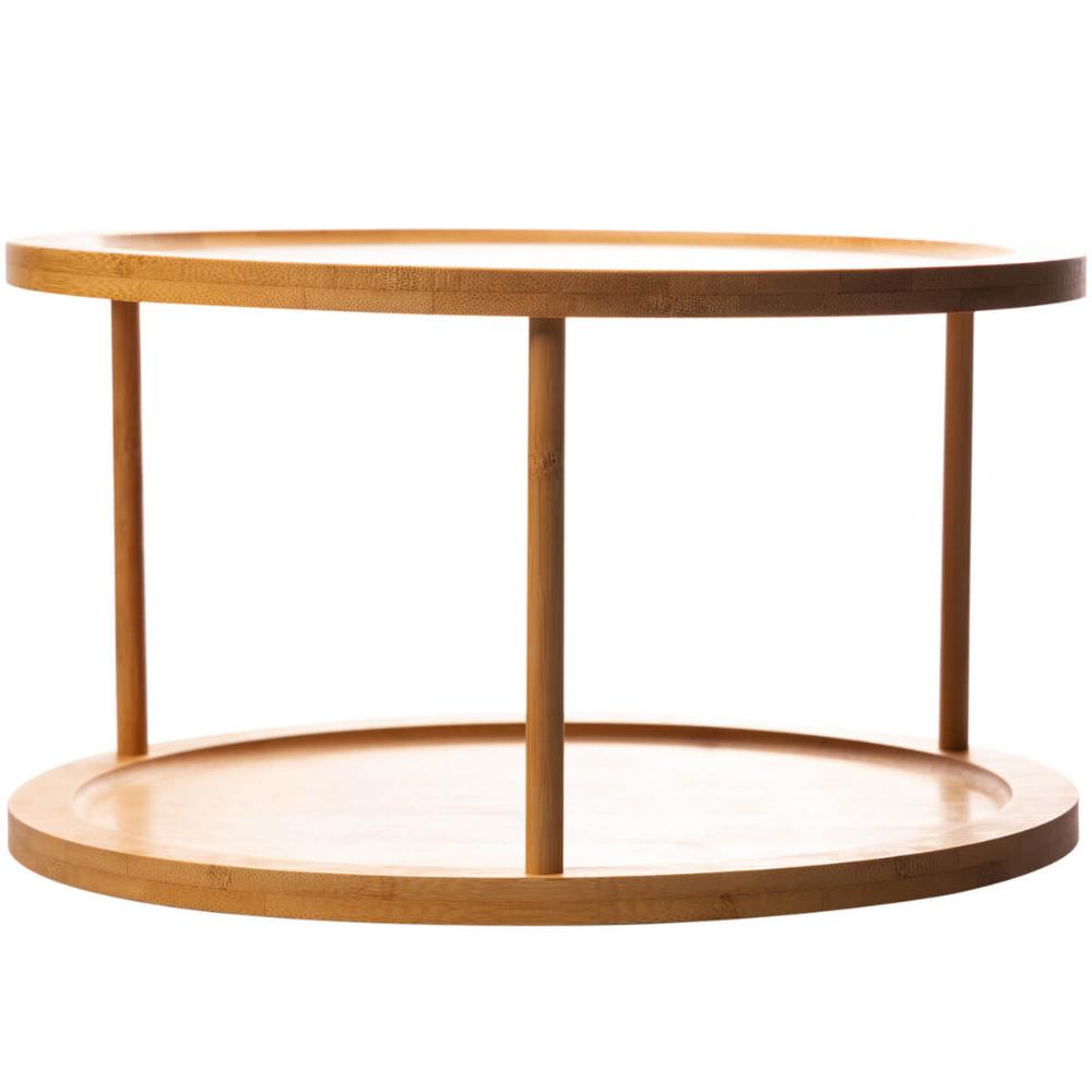 Organizador Giratório em Bambu 2 Andares Lyor 30x18,5cm Gene
