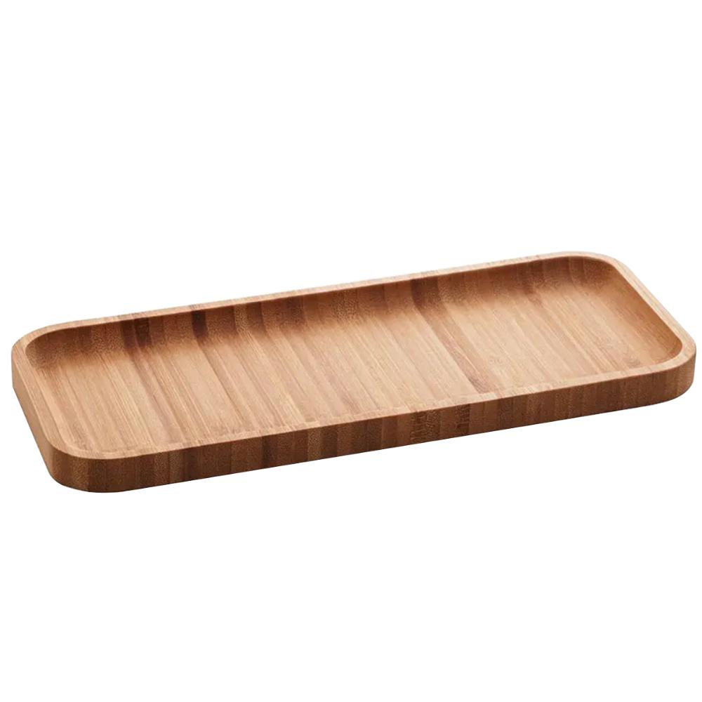 Petisqueira Bandeja Retangular de Bambu 28x11cm Prato Salgad