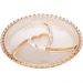 Petisqueira Coração Lyor Cristal Âmbar Metalizado 24cm Prato