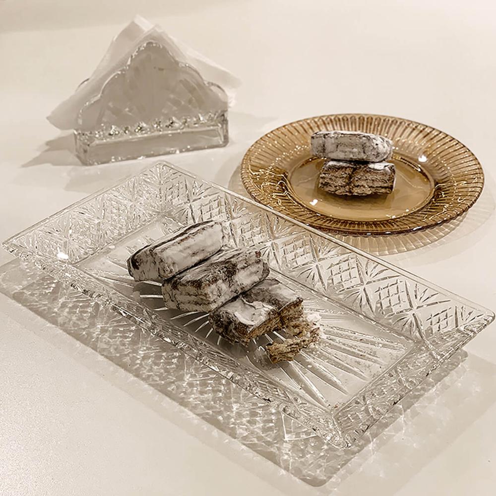 Porta Guardanapos Cristal Dublin 12,5cm Lyor Suporte para Papel de Mesa