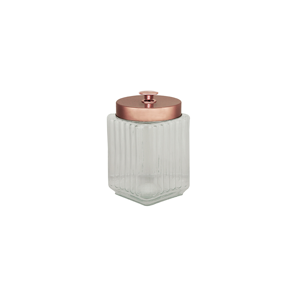 Porta Mantimento de Vidro Gloss Rosé Gold 1,7 L