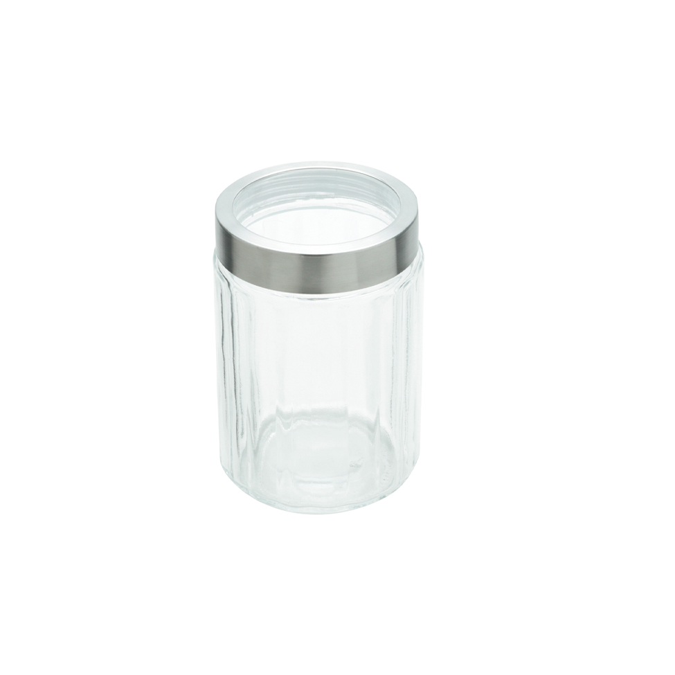 Porta Mantimento de Vidro Sydney Incolor e Prateado 1,2 L