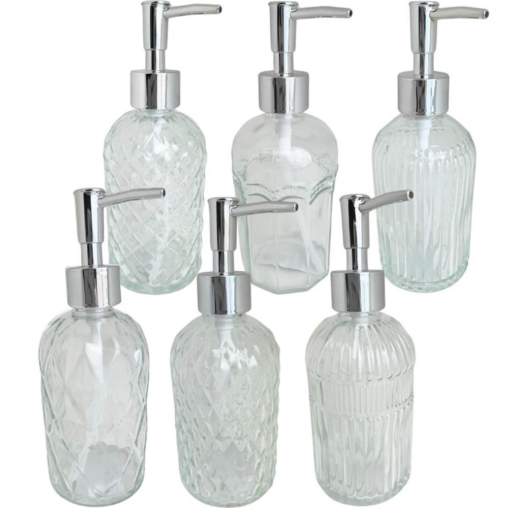 Porta Sabonete Líquido de Vidro Lyor 380ml para Bancada de B
