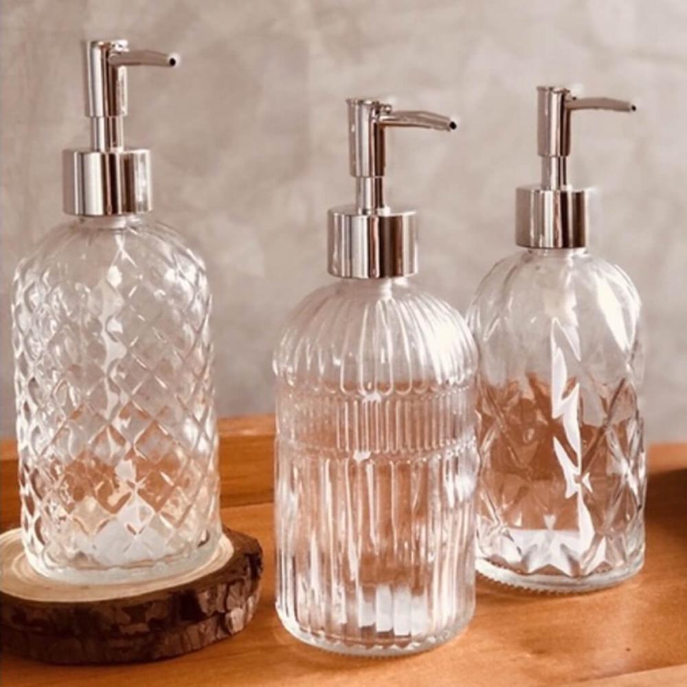 Porta Sabonete Líquido de Vidro Lyor 380ml para Bancada de B