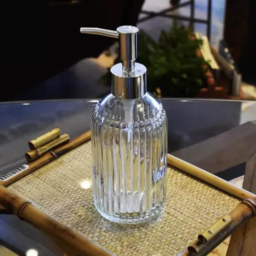 Porta Sabonete Líquido de Vidro Lyor 380ml para Bancada de B