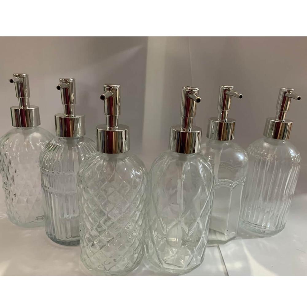 Porta Sabonete Líquido de Vidro Lyor 380ml para Bancada de B
