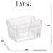 Porta Sachê de Vidro Faces Lyor 8x5,5cm Suporte de Mesa para Chá Açúcar Sal Molho Transparente