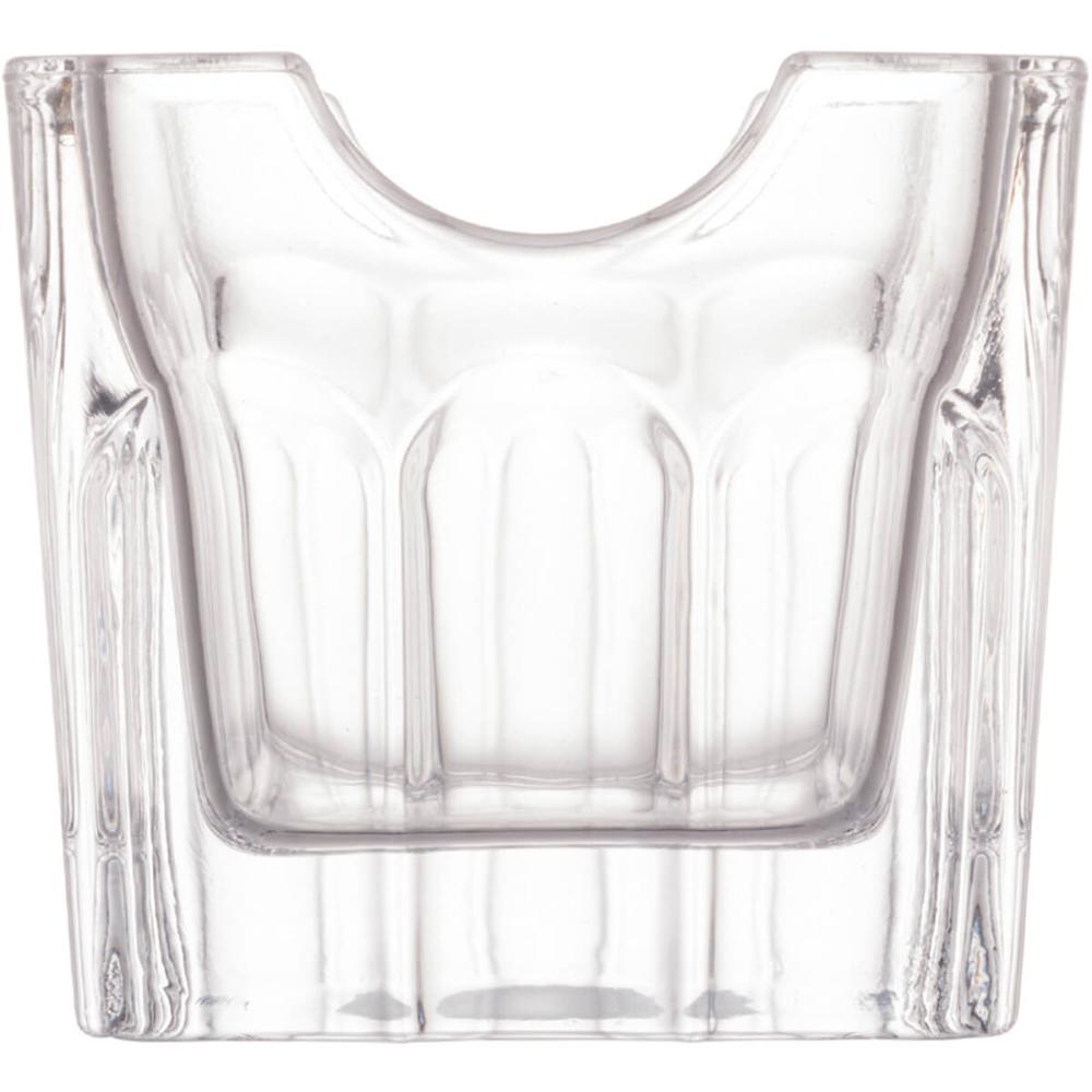 Porta Sachê de Vidro Faces Lyor 8x5,5cm Suporte de Mesa para Chá Açúcar Sal Molho Transparente