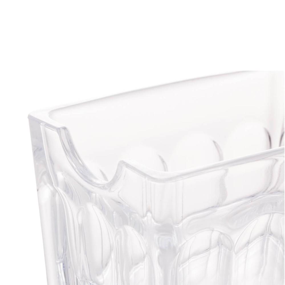 Porta Sachê de Vidro Faces Lyor 8x5,5cm Suporte de Mesa para Chá Açúcar Sal Molho Transparente