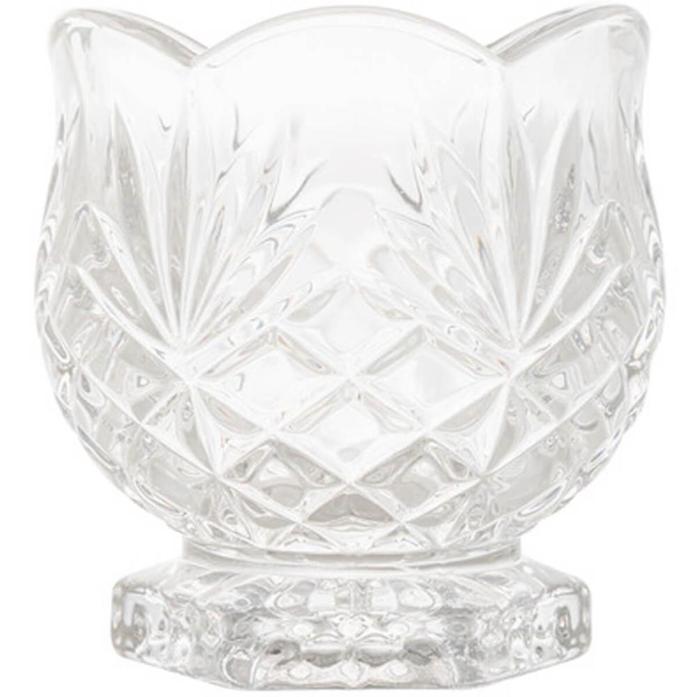 Porta Talher de Cristal Vidro Colher de Cafe Chá Mesa Posta Dublin Decorativo 8x8cm