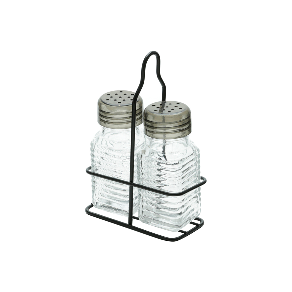 Porta Temperos Dupla Incolor e Preto 70 ml