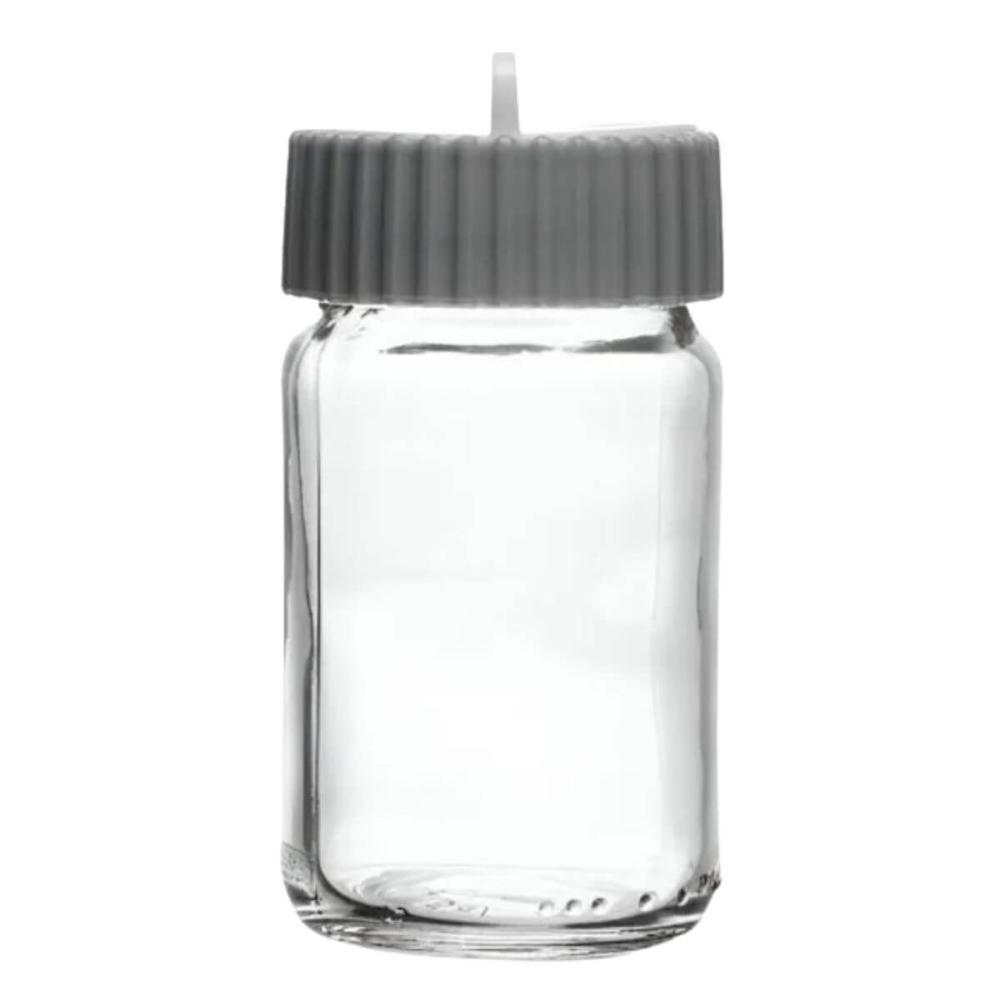 Porta Temperos Vidro e Tampa Rotativa Siena 190ml Cinza Lyor Cozinha Pote Condimentos Redondo