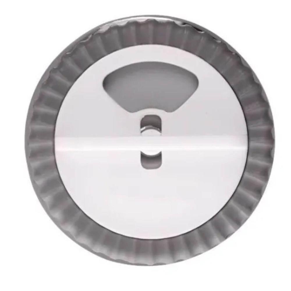 Porta Temperos Vidro e Tampa Rotativa Siena 190ml Cinza Lyor Cozinha Pote Condimentos Redondo