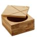 Pote Saleiro Bambu Lyor com Tampa para Cozinha 13x13x7cm Quadrado