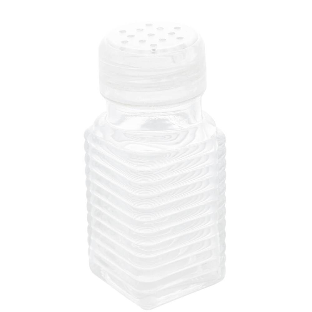 Pote Saleiro Pimenteiro Lyor 80ml Temperos Quadrado de Vidro com Tampa Plástica