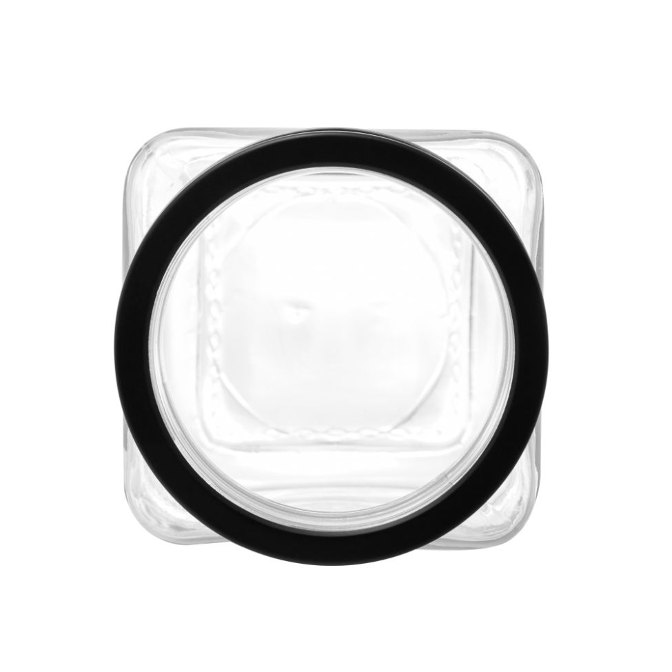 Pote de Mantimentos Gastro Transparente e Preto 1,2 L