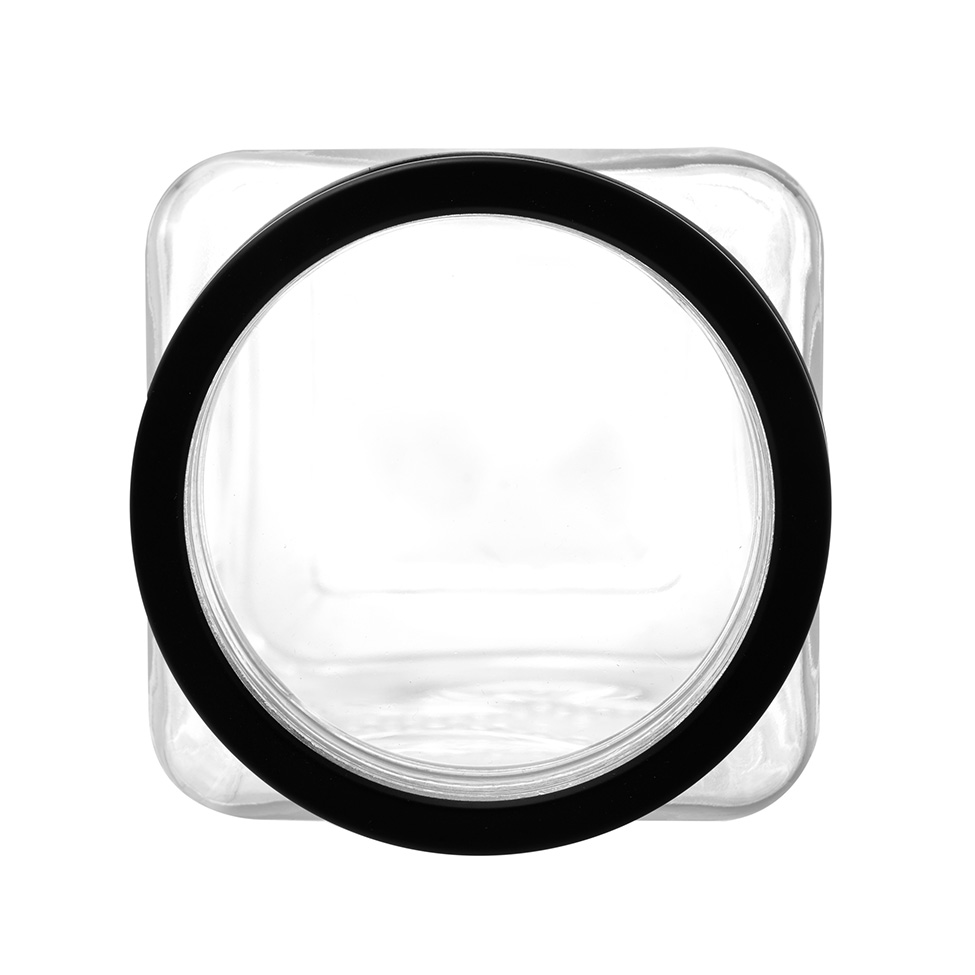 Pote de Mantimentos Gastro Transparente e Preto 1,7 L