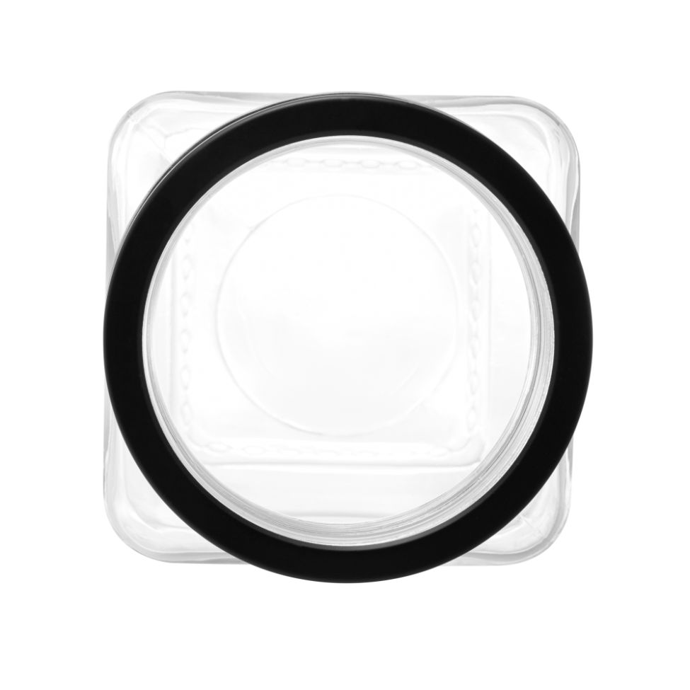 Pote de Mantimentos Gastro Transparente e Preto 800 ml