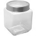 Pote de Vidro 1,2L Gastro Lyor com Tampa Metal Prata Porta M