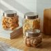 Pote de Vidro 1,2L Gastro Lyor com Tampa Metal Prata Porta M