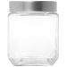 Pote de Vidro 1,2L Gastro Lyor com Tampa Metal Prata Porta M
