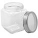 Pote de Vidro 1,2L Gastro Lyor com Tampa Metal Prata Porta M