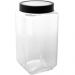 Pote de Vidro Lyor 2,2L Tampa de Metal Preta Porta Mantiment