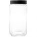 Pote de Vidro Lyor 2,2L Tampa de Metal Preta Porta Mantiment