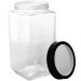 Pote de Vidro Lyor 2,2L Tampa de Metal Preta Porta Mantiment