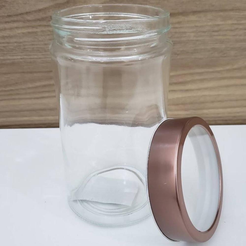 Pote de Vidro Rosé 500ml Lyor com Tampa Acrílica Gastro Mant